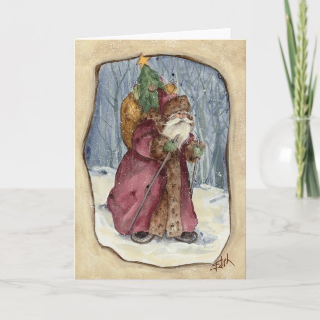 CARTES POUR FÊTES ANNUELLES PAYS VICTORIEN PÈRE NOËL (Devant)