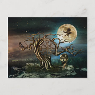 Cartes Pour Fêtes Annuelles Paysage de la lune végétarienne