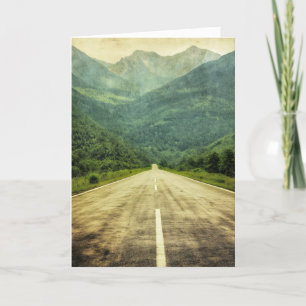 Cartes Pour Fêtes Annuelles Paysage de la route des déplacements sécuritaires