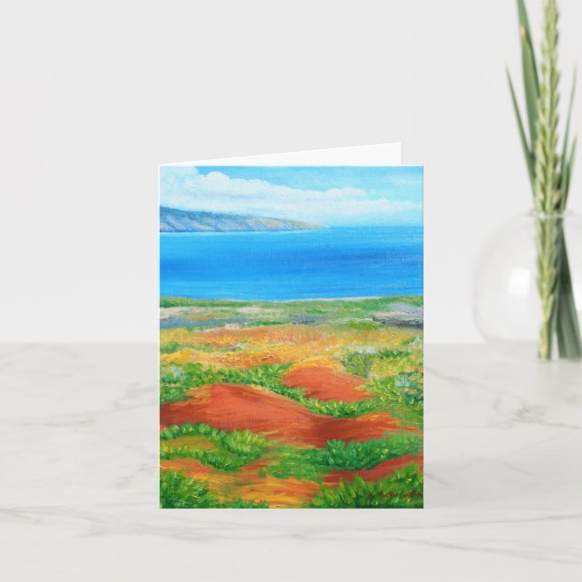 Cartes Pour Fêtes Annuelles Paysage de Lanai d'île d'Hawaï (Devant)