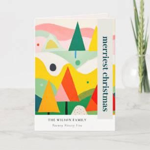 Cartes Pour Fêtes Annuelles Paysage de Noël Abstrait et coloré