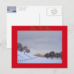 Cartes Pour Fêtes Annuelles Paysage de Noël rural paysage de neige art