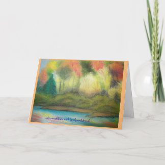 Cartes Pour Fêtes Annuelles Paysage de pastel d'automne