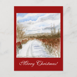 Cartes Pour Fêtes Annuelles Paysage d'hiver de champ rempli par neige