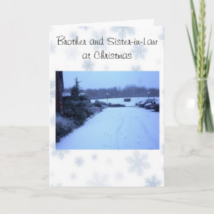 Cartes Pour Fêtes Annuelles Paysage d'hiver Frère femme Noël
