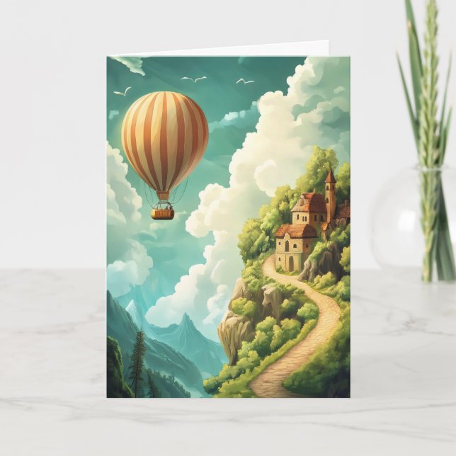 Cartes Pour Fêtes Annuelles Paysage du ballon (Devant)