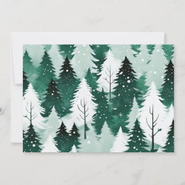 Cartes Pour Fêtes Annuelles Paysage enneigé Arbres persistants Joyeux Noël