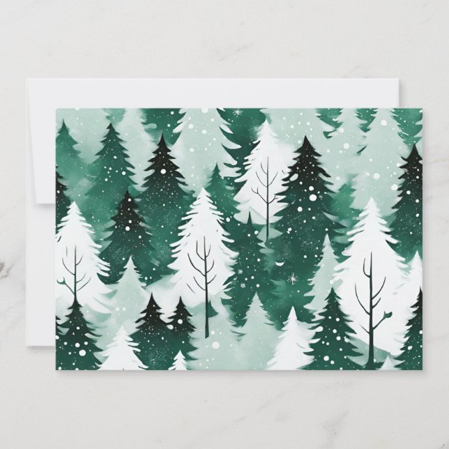 Cartes Pour Fêtes Annuelles Paysage enneigé Sapins Joyeux Noël (Devant)