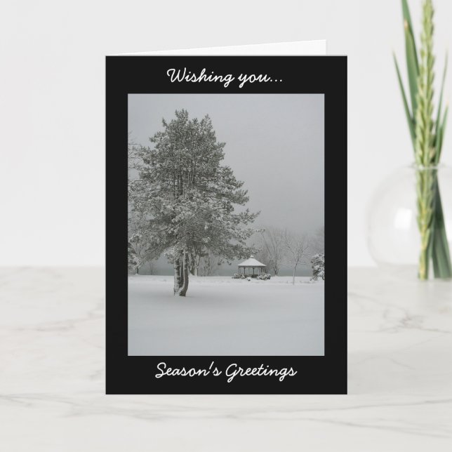Cartes Pour Fêtes Annuelles Paysage hivernal de Bonnes Fêtes-neige (Devant)