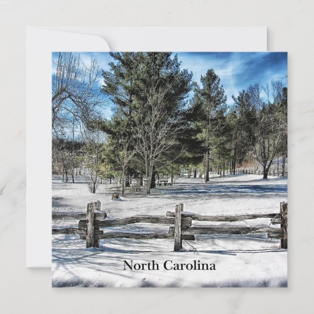 Cartes Pour Fêtes Annuelles Paysage hivernal de la Caroline du Nord (Devant)