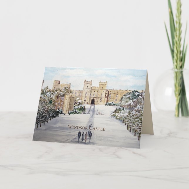 Cartes Pour Fêtes Annuelles Paysage hivernal du château de Windsor (Devant)