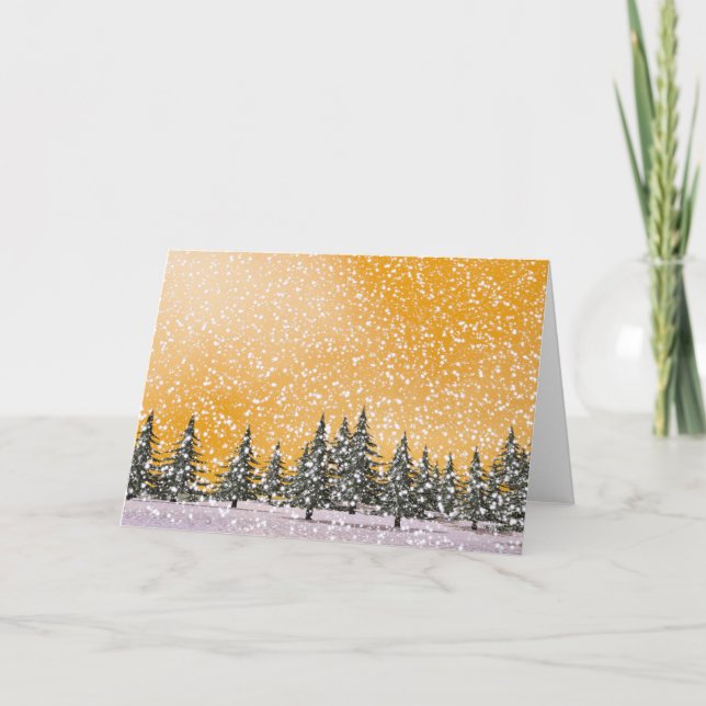 Cartes Pour Fêtes Annuelles Paysage hivernal enneigé (Devant)