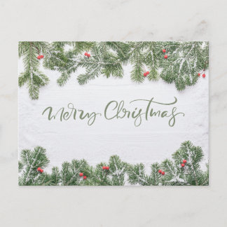 Cartes Pour Fêtes Annuelles Paysage hivernal merveilleux Joyeux Noël Calligrap