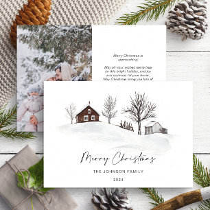 Cartes Pour Fêtes Annuelles Paysage hivernal monochrome de Noël