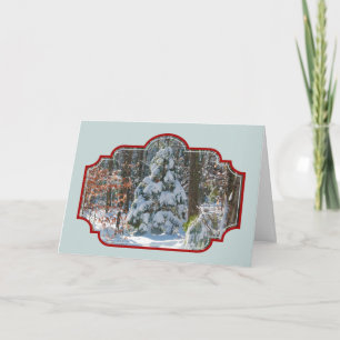 Cartes Pour Fêtes Annuelles Paysage hivernal Neige couvert À feuillage persist