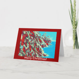 Cartes Pour Fêtes Annuelles paysage hivernal psychédélique
