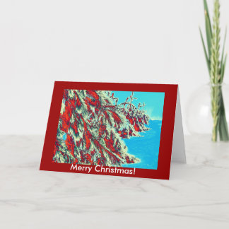 Cartes Pour Fêtes Annuelles paysage hivernal psychédélique