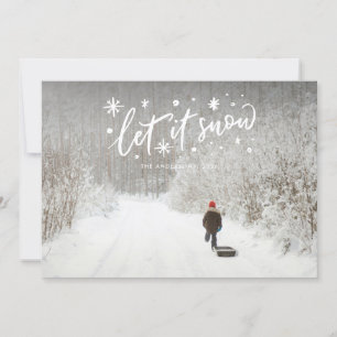Cartes Pour Fêtes Annuelles Paysage Laisser neiger Lettres de Noël Photo