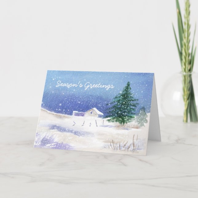 Cartes Pour Fêtes Annuelles Paysage neigeux (Devant)