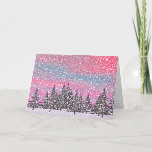 Cartes Pour Fêtes Annuelles Paysage neigeux d'hiver
