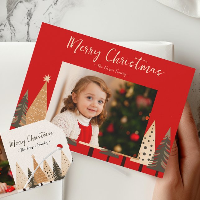 Cartes Pour Fêtes Annuelles Paysage neutre de la forêt d'hiver Noël (Créateur téléchargé)