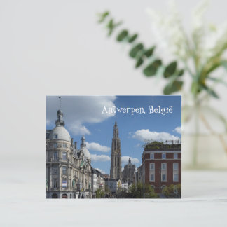 Cartes Pour Fêtes Annuelles Paysage urbain d'Anvers Belgique depuis Steenplein