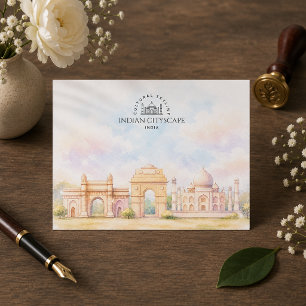 Cartes Pour Fêtes Annuelles Paysage urbain indien   Attractions touristiques s