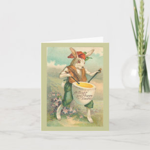 Cartes Pour Fêtes Annuelles Paysage Vintage du batteur Bunny de Pâques