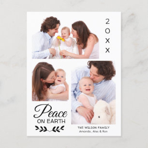 Cartes Pour Fêtes Annuelles Peace 3 Photo Collage Famille personnalisée
