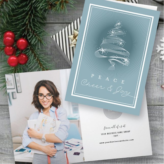 Cartes Pour Fêtes Annuelles Peace Cheer Joie Sparkling Christmas Tree Business (Créateur téléchargé)
