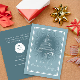 Cartes Pour Fêtes Annuelles Peace Cheer Joie Sparkling Christmas Tree Business