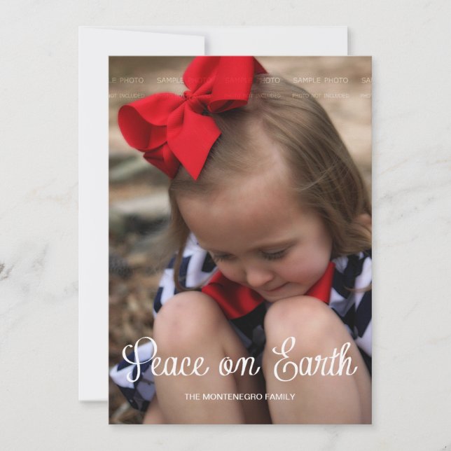 Cartes Pour Fêtes Annuelles Peace Earth Kid Christmas Holiday Photo Full Bleed (Devant)