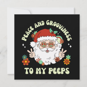 Cartes Pour Fêtes Annuelles Peace Grooviness Hippie Père Noël Noël