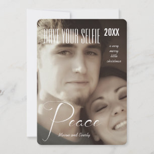 Cartes Pour Fêtes Annuelles Peace Holiday Ayez Votre Selfie et Très Joyeux