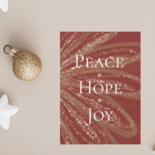 Cartes Pour Fêtes Annuelles Peace Hope Joy Gold Sparkle Personnalisable Noël