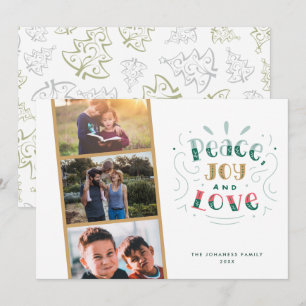 Cartes Pour Fêtes Annuelles Peace Jove Love Family Photo Christmas Holiday Car