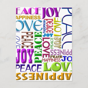 Cartes Pour Fêtes Annuelles Peace Joy Love Happiness