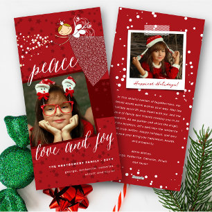 Cartes Pour Fêtes Annuelles Peace & Joy Magic Snowflakes Christmas Fairy Photo