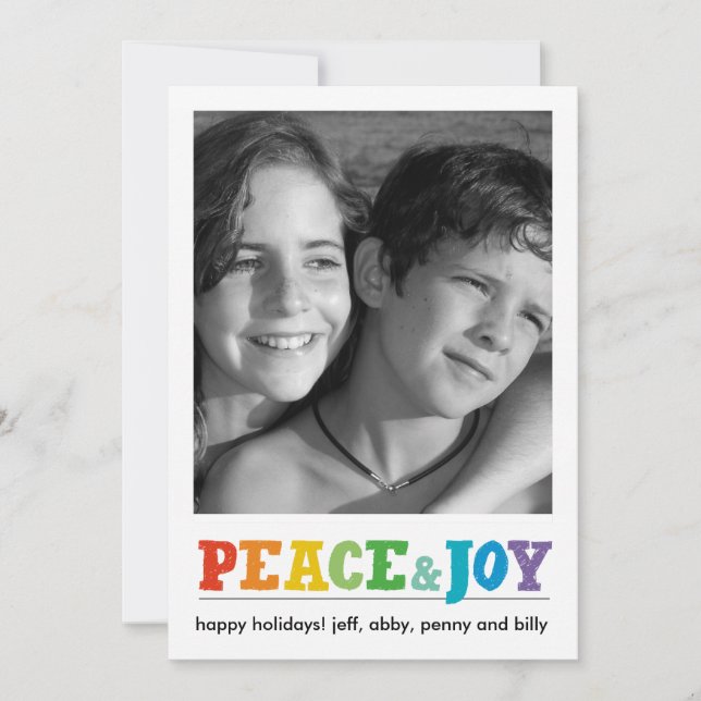 Cartes Pour Fêtes Annuelles Peace & Joy Multi (Devant)