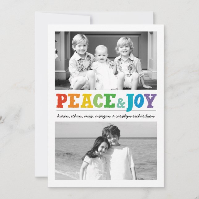 Cartes Pour Fêtes Annuelles Peace & Joy Multi x 2 (Devant)