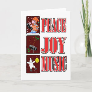 Cartes Pour Fêtes Annuelles Peace Joy Pan Christmas Card