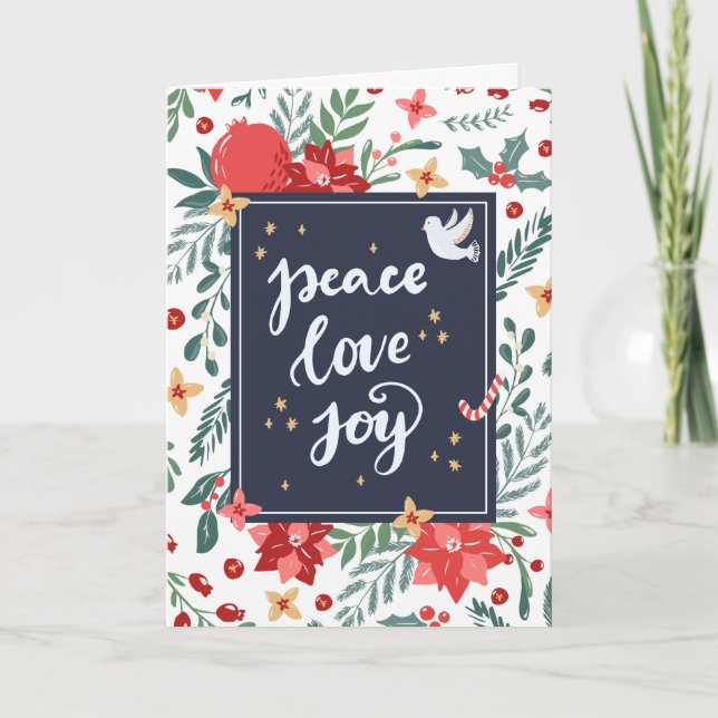 Cartes Pour Fêtes Annuelles Peace Love (Devant)