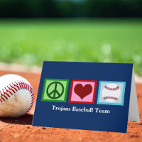Peace Love Baseball Custom Team Blue Christmas