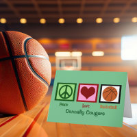 Peace Love Basketball Custom Team Green Christmas