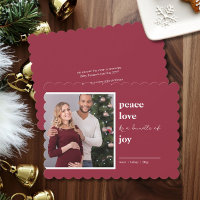 Peace Love Bundle of Joy Carré Photo Noël