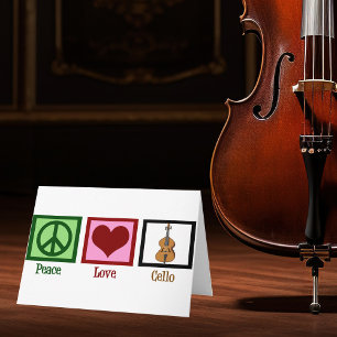 Cartes Pour Fêtes Annuelles Peace Love Cello