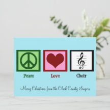 Peace Love Choir Cute Custom Chorus Noël