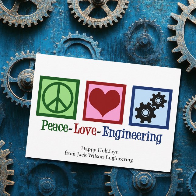 Cartes Pour Fêtes Annuelles Peace Love Engineering Company Custom Christmas (Créateur téléchargé)