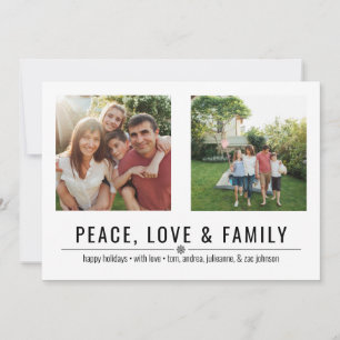 Cartes Pour Fêtes Annuelles Peace Love et Family 2 Photos