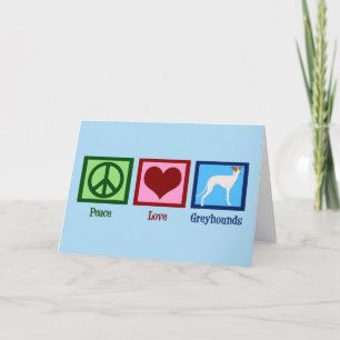 Cartes Pour Fêtes Annuelles Peace Love Greyhounds